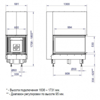 Каминная топка 3VLF 1000G (Stav)