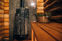 Дровяная банная печь Grill'D Cometa Vega 180 Window Stone Pro (Серпентинит)