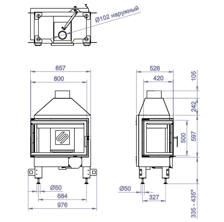 Каминная топка CB L 800B (Stav)