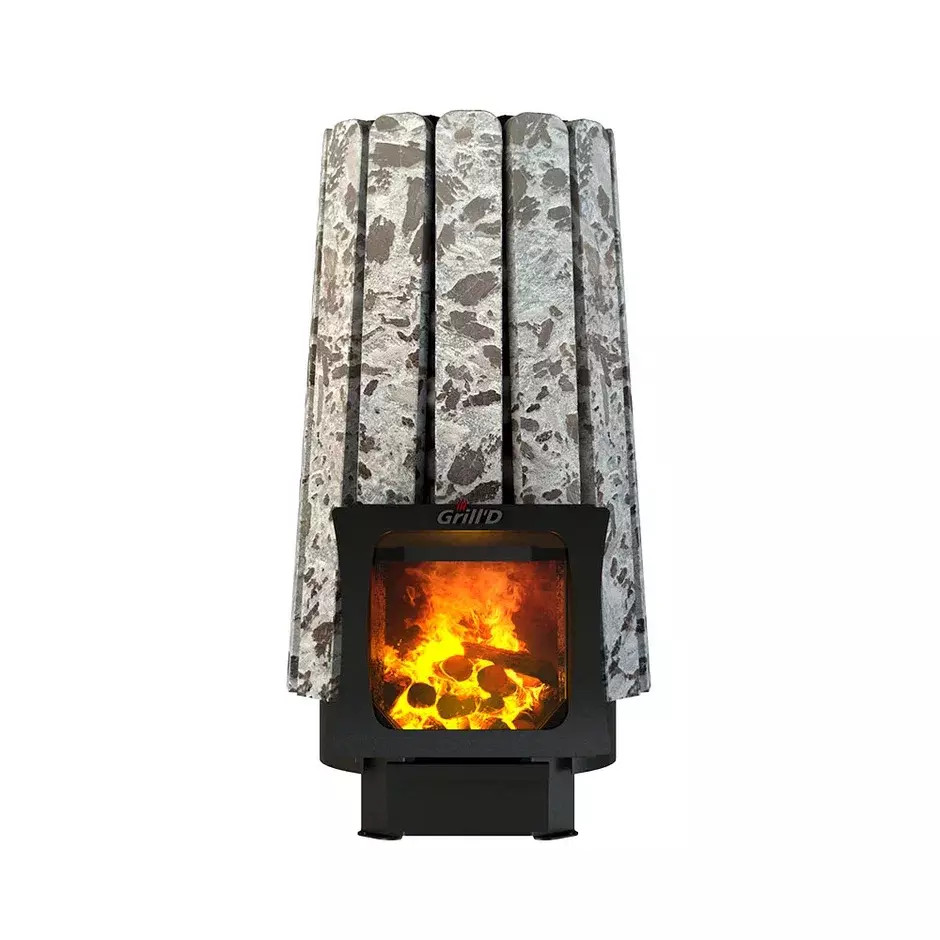 Дровяная банная печь Grill'D Cometa Vega 180 Short Window Max Stone Pro (Серпентинит)