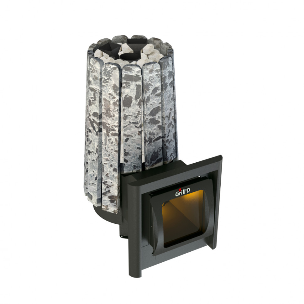 Дровяная банная печь Grill'D Cometa Vega 180 Long Window Max Stone Pro (Серпентинит)