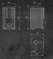 Банная печь Feringer Уют-25, Серия ПФ, Жадеит перенесённый рисунок, Окаменевшее дерево