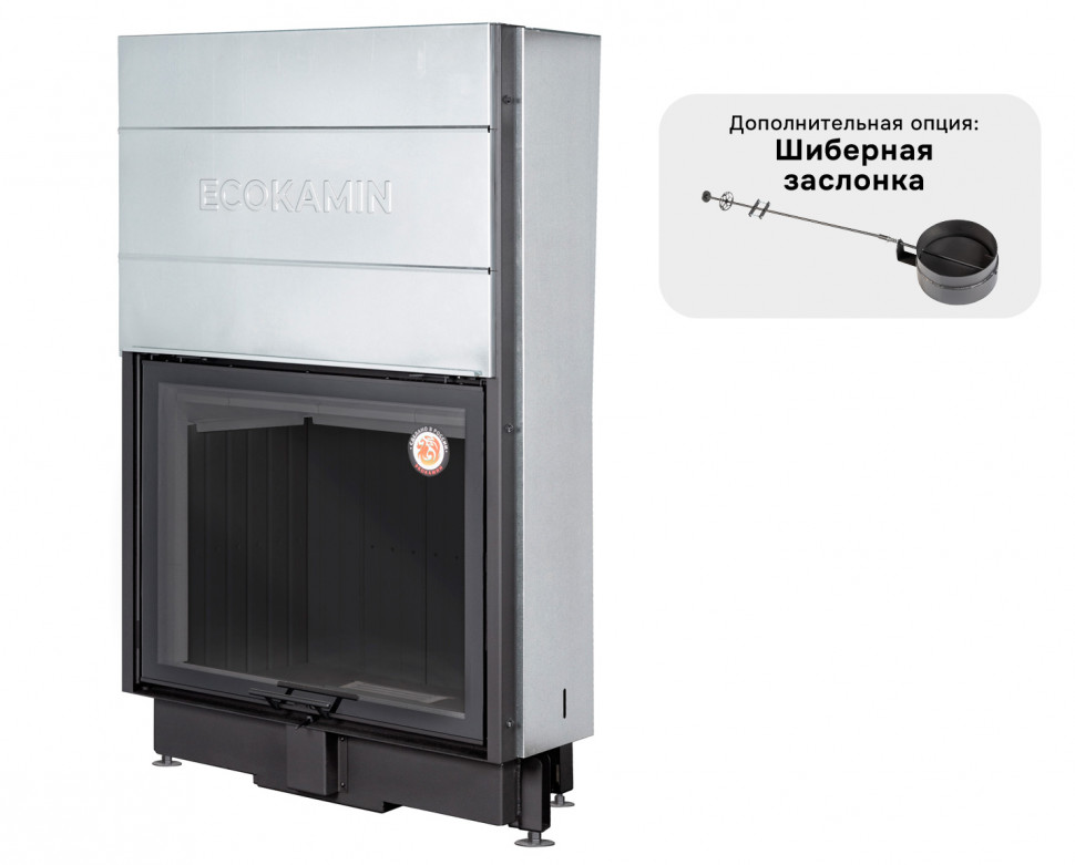Каминная топка Экокамин ВЕГА 1000 MB принтинг черный шамот