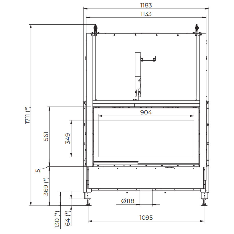 Каминная топка ECOMONOBLOCCO WT 16:9B N13 (Palazzetti)