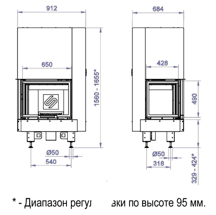Каминная топка CFL 650W (Stav)