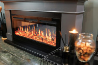 Каминокомплект California STD CRM (Разборный) - Санд смоук с очагом Fobos FX Black