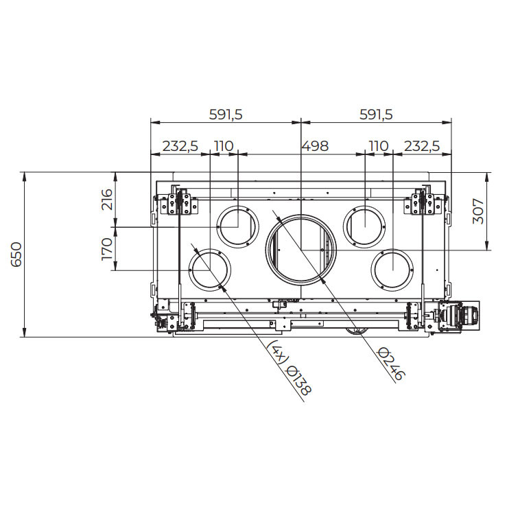 Каминная топка ECOMONOBLOCCO WT 16:9B V13 Eplus (Palazzetti)