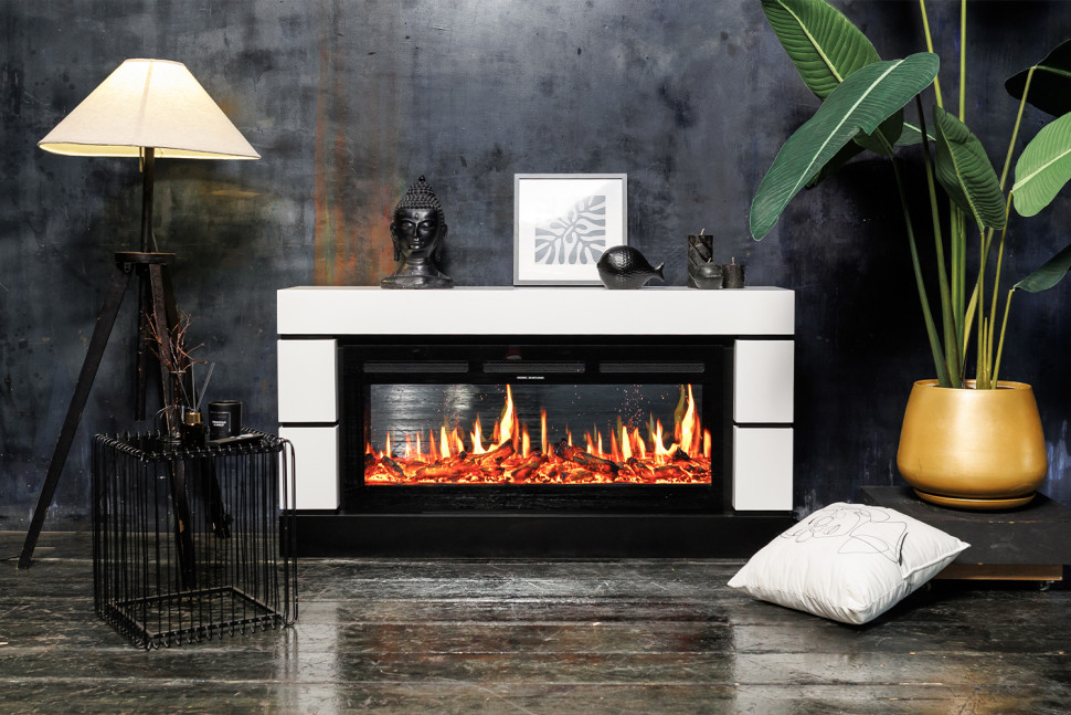 Портал Royal Flame Modern 42 CRM (Разборный) - Белый с черным