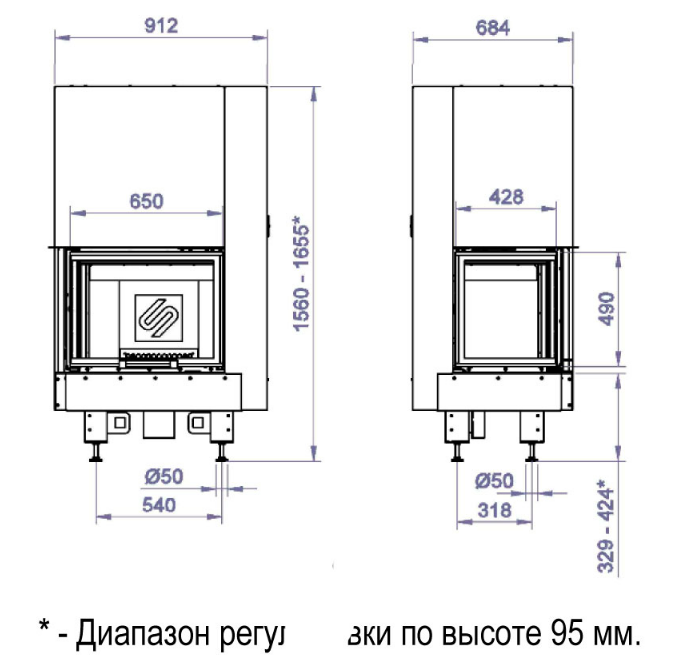 Каминная топка CFL 650G (Stav)