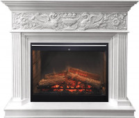 Каминокомплект Palace - Белый с серебром с очагом Symphony 30'' DF3020-INT