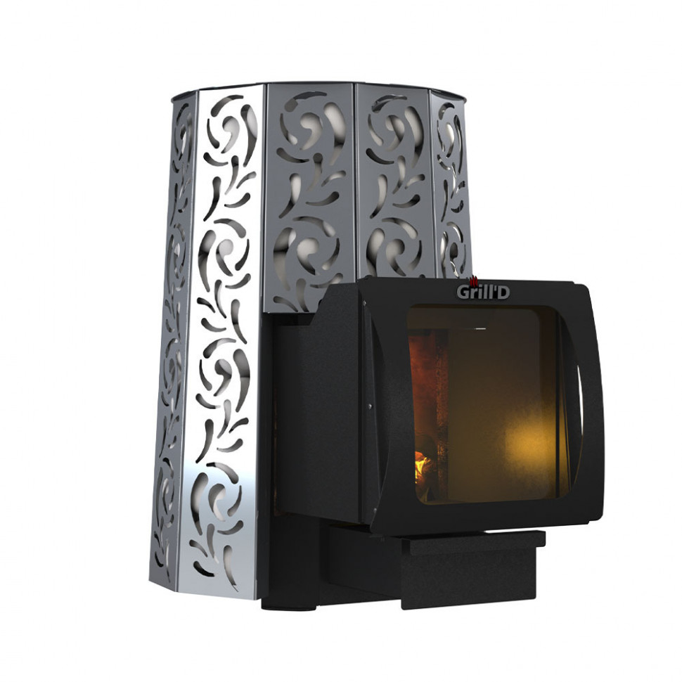 Дровяная банная печь Grill'D Violet Steel Long Window Max