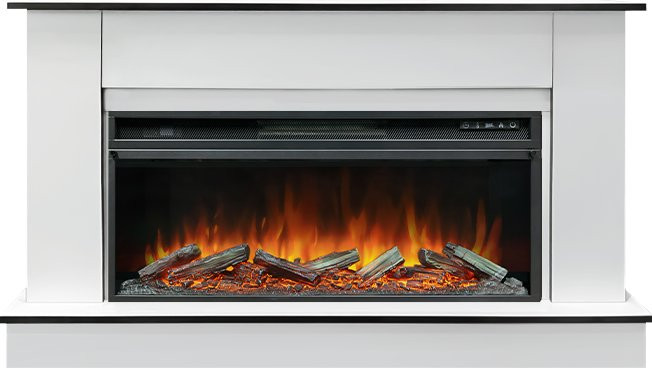 Каминокомплект Scandic V42 (Разборный) - Белый с очагом Vision 42 LOG LED