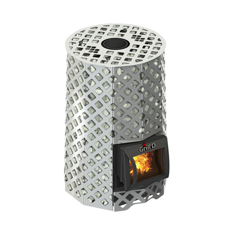 Дровяная банная печь Grill'D Violet Steel Romb Short