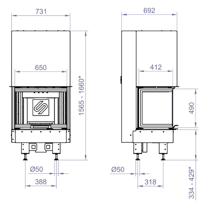 Каминная топка 3VF 650W (Stav)
