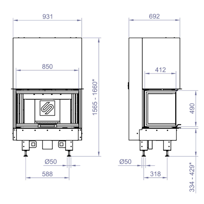 Каминная топка 3VF 850B (Stav)