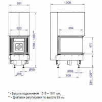 Каминная топка 3VLF 700G (Stav)