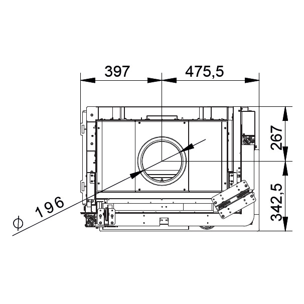 Каминная топка ECOMONOBLOCCO WT 66R N11 (Palazzetti)