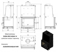 Топка с водяным контуром ZUZIA/EKO/AQUA/14/W, змеевик