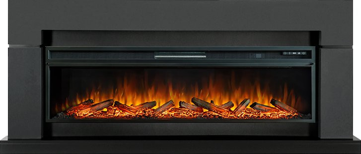 Каминокомплект Lindos 60 (Разборный) - Серый графит с очагом Vision 60 LOG LED