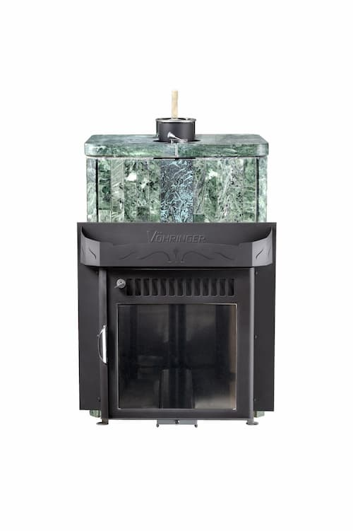 Печь для сауны Feringer Квадра, Серия ПС, облицовка  Змеевик, Россо Леванте