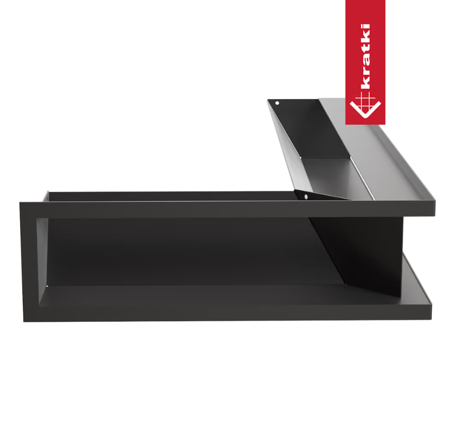Решётка Kratki Luft 400х800х120 45S угловая правая черная