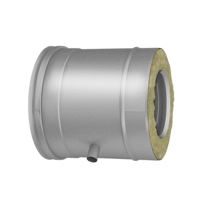 Труба горизонтальная со штуцером для отвода конденсата D200/300, AISI 321/304 (Вулкан)