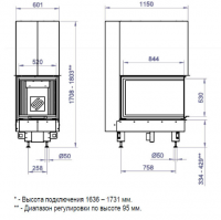 Каминная топка 3VLF 850B (Stav)