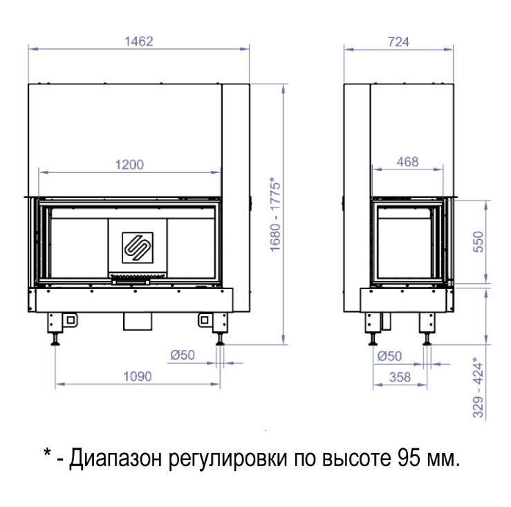 Каминная топка CFL 1200W (Stav)