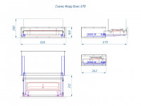 Выдвижной биокамин Good Fire Фаер Бокс 670