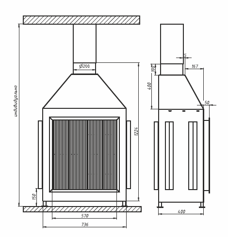 Печь-камин AVES Elba