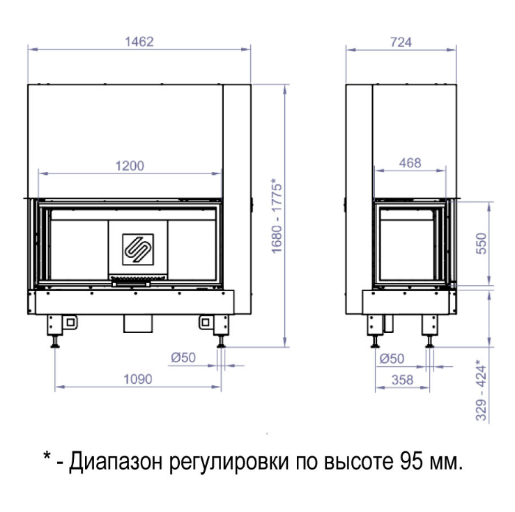 Каминная топка CFR 1200B (Stav)