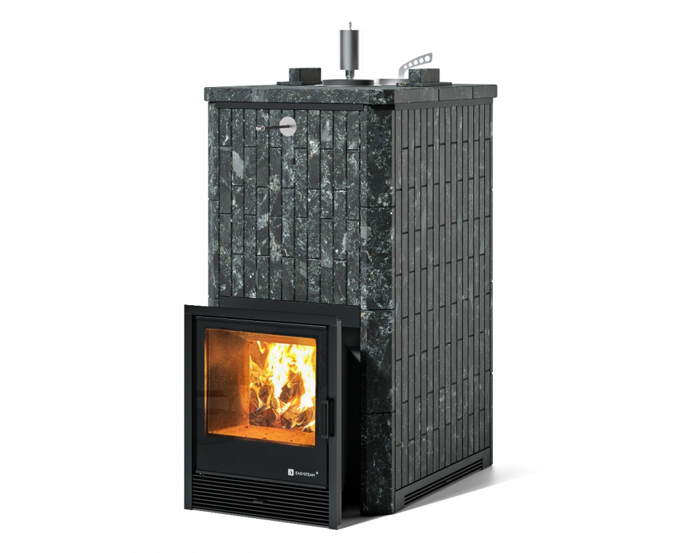 Печь банная ИзиСтим Геленджик в наборном полноценном кожухе с закрытым верхом