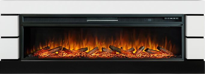 Каминокомплект Modern 60 SFT (Разборный) - Белый с черным с очагом Vision 60 LOG LED