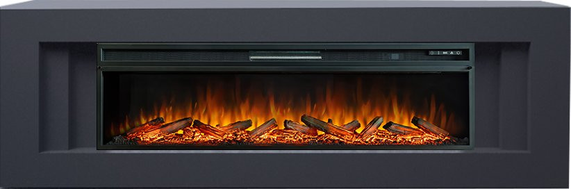 Каминокомплект Line 60 SFT (Разборный) - Серый графит с очагом Vision 60 LOG LED_