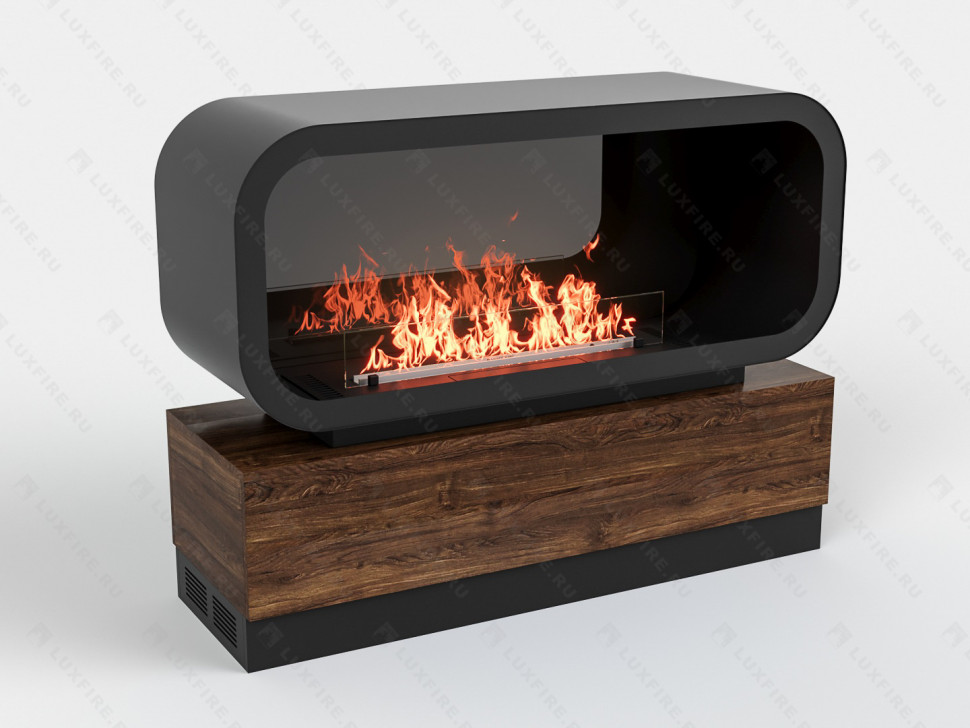 Тумба глухая Империал-1400 с автоматическим биокамином Lux Fire Genius-I 1000