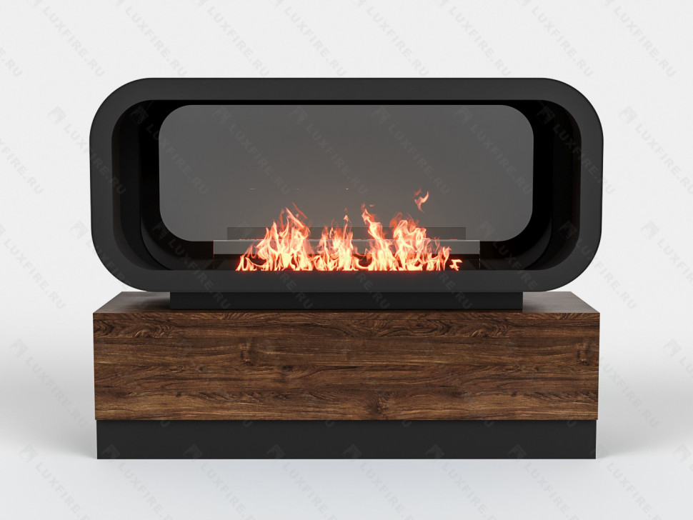 Тумба глухая Империал-1400 с автоматическим биокамином Lux Fire Genius-I 1000