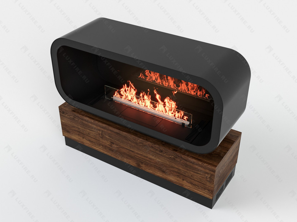 Тумба глухая Империал-1400 с автоматическим биокамином Lux Fire Genius-I 1000