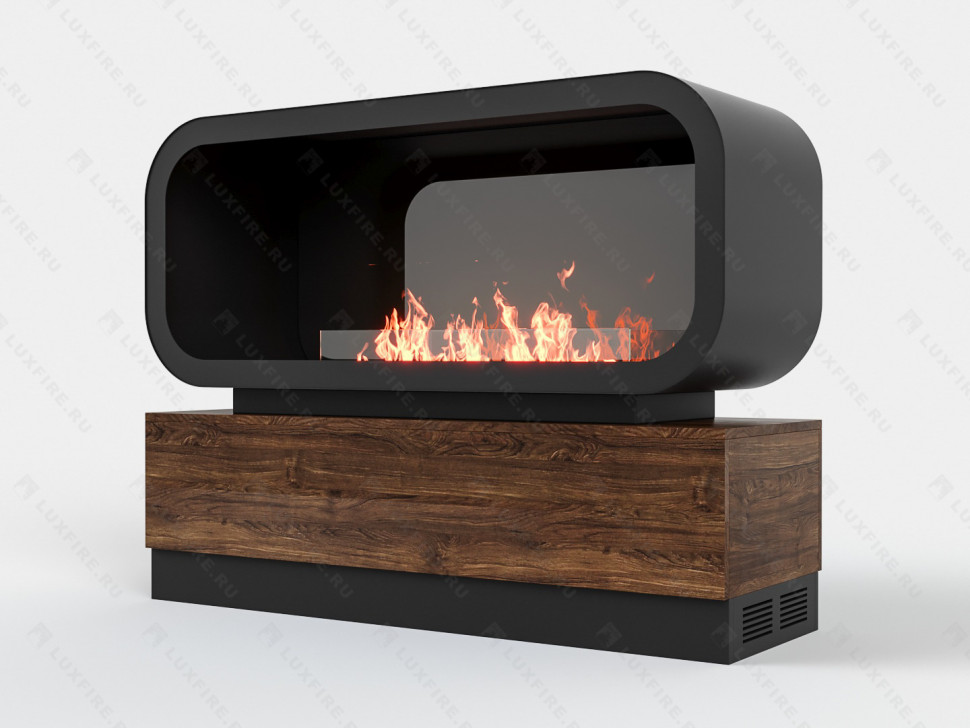 Тумба глухая Империал-1400 с автоматическим биокамином Lux Fire Genius-I 1000