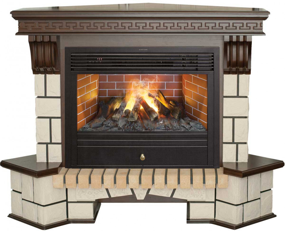 Электрокамин RealFlame Stone New Corner (угловой) 26 AO с Novara 26 3D