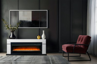 Каминокомплект Lindos - Белый с черным (Ширина 1470мм) с очагом Vision 42 LED