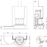 Облицовка DETROIT + топка ECOMONOBLOCCO 66 round 180° (Palazzetti)