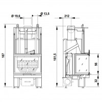 Облицовка DETROIT + топка ECOMONOBLOCCO 66 round 180° (Palazzetti)