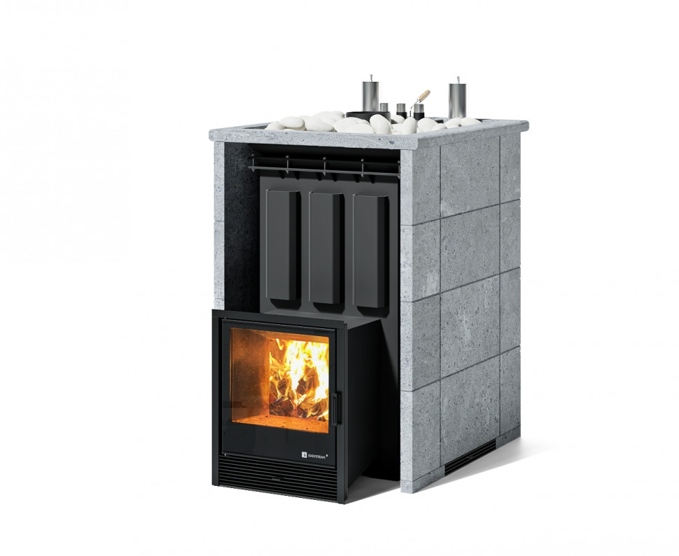 Печь банная ИзиСтим Домна 45 К в трехстороннем кожухе