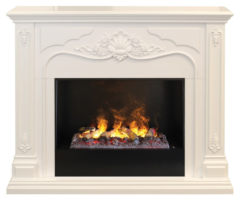 Электрокамин RealFlame Victoria 26 WT 3D Cassette 630 + Black вставка