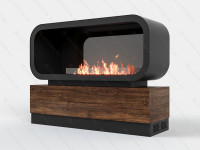 Тумба глухая Империал-1200 с автоматическим биокамином Lux Fire Genius-I 800