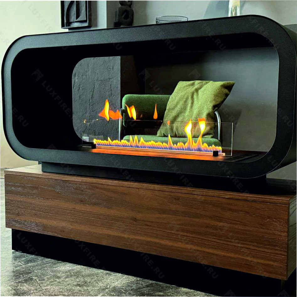 Тумба сквозная Империал-1200 с автоматическим биокамином Lux Fire Genius-I 800