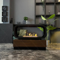 Тумба сквозная Империал-1200 с автоматическим биокамином Lux Fire Genius-I 800