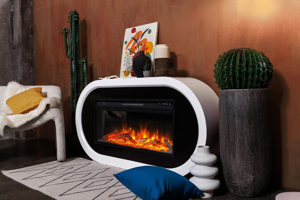 Каминокомплект Ellipse - Черный с очагом Vision 60 LOG LED