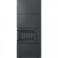 Печь-камин Kratki Simple Box чёрный/белый с топкой BS, левый угол