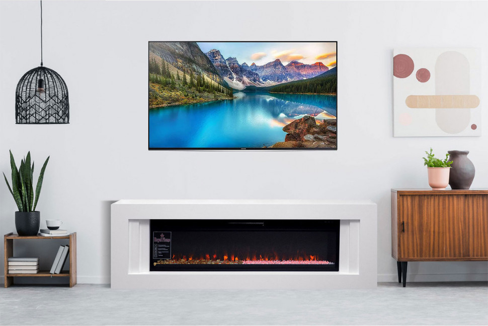 Каминокомплект Line 60 Dark Grey (Разборный) - Темный серый с очагом Vision 60 LED